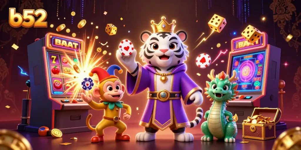 Experience thrilling jackpots at b52 with vibrant 3D casino characters and dynamic gaming elements.