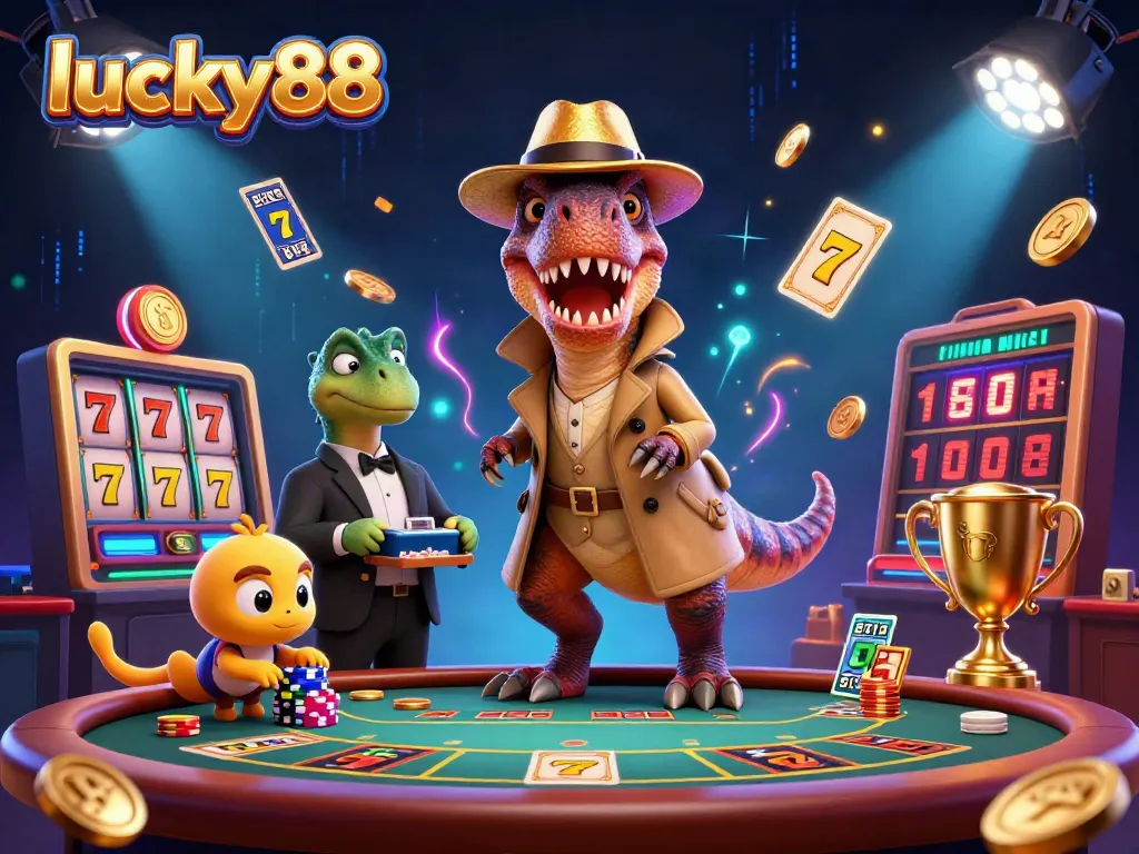 Engage in thrilling casino action with lucky88 as animated characters create a rich gaming atmosphere