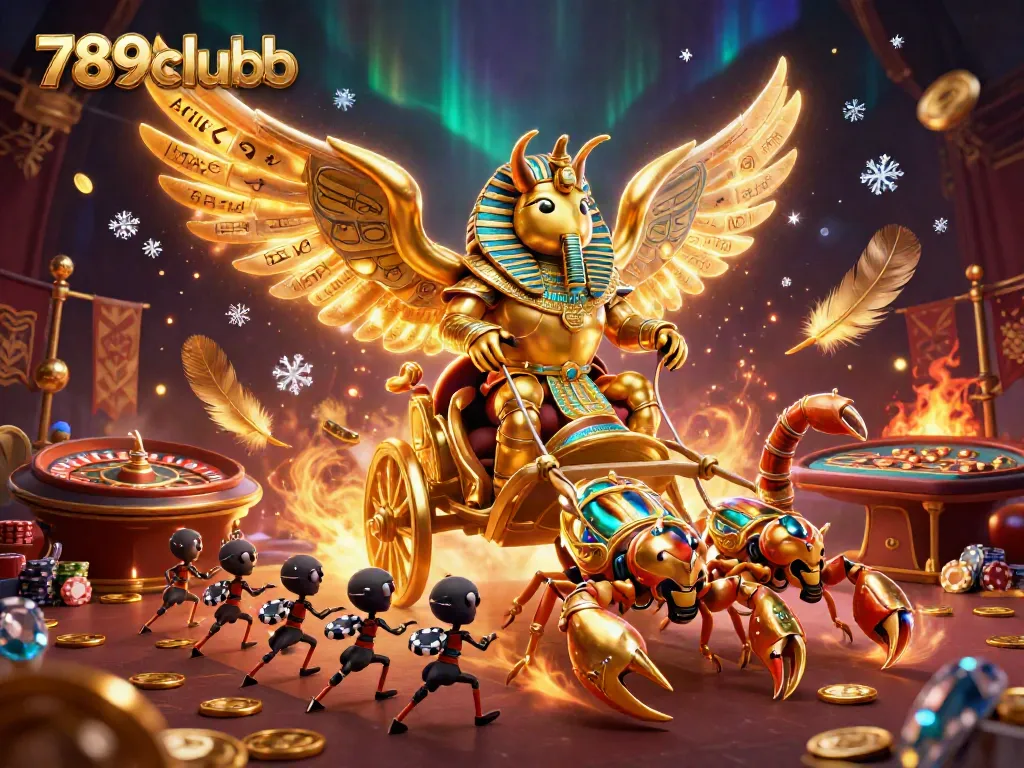 Experience thrilling gameplay at 789clubb with vibrant casino characters and dynamic golden elements.