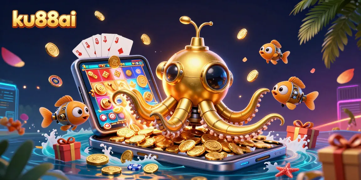 Experience the thrill of ku88ai with golden kraken submarine and spinning slot games.