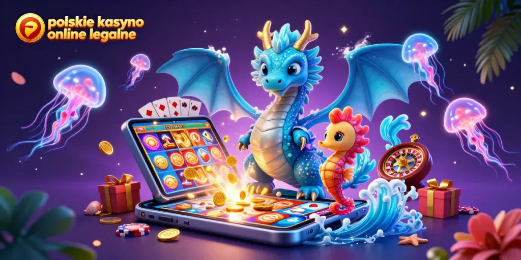 Experience the thrill of polskie kasyno online legalne with vibrant 3D casino elements and oceanic characters.