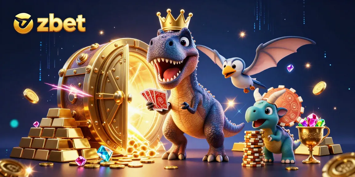 Engaging scene of zbet characters playing cards with vibrant casino elements in 3D illustration.