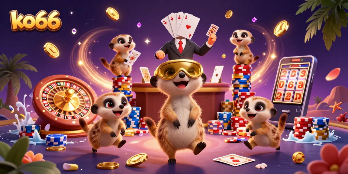 Engage in thrilling gaming with ko66 as meerkats lead an exciting casino adventure!