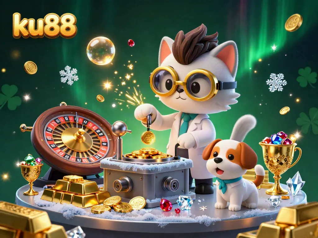 Experience the thrilling actions of ku88 gambling in a vibrant casino scene with gold coins and dynamic elements.