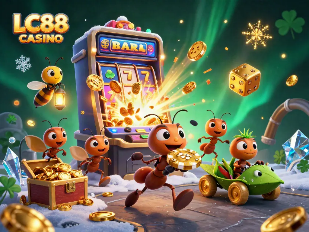 Experience the excitement of LC88 CASINO with a vibrant heist scene full of animated characters and casino elements.