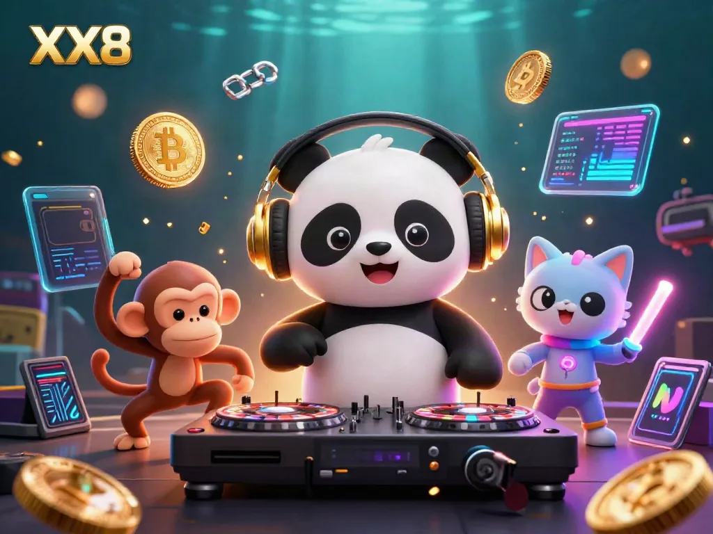 Engaging scene with DJ panda and friends celebrating at an online casino, featuring dynamic gambling elements.