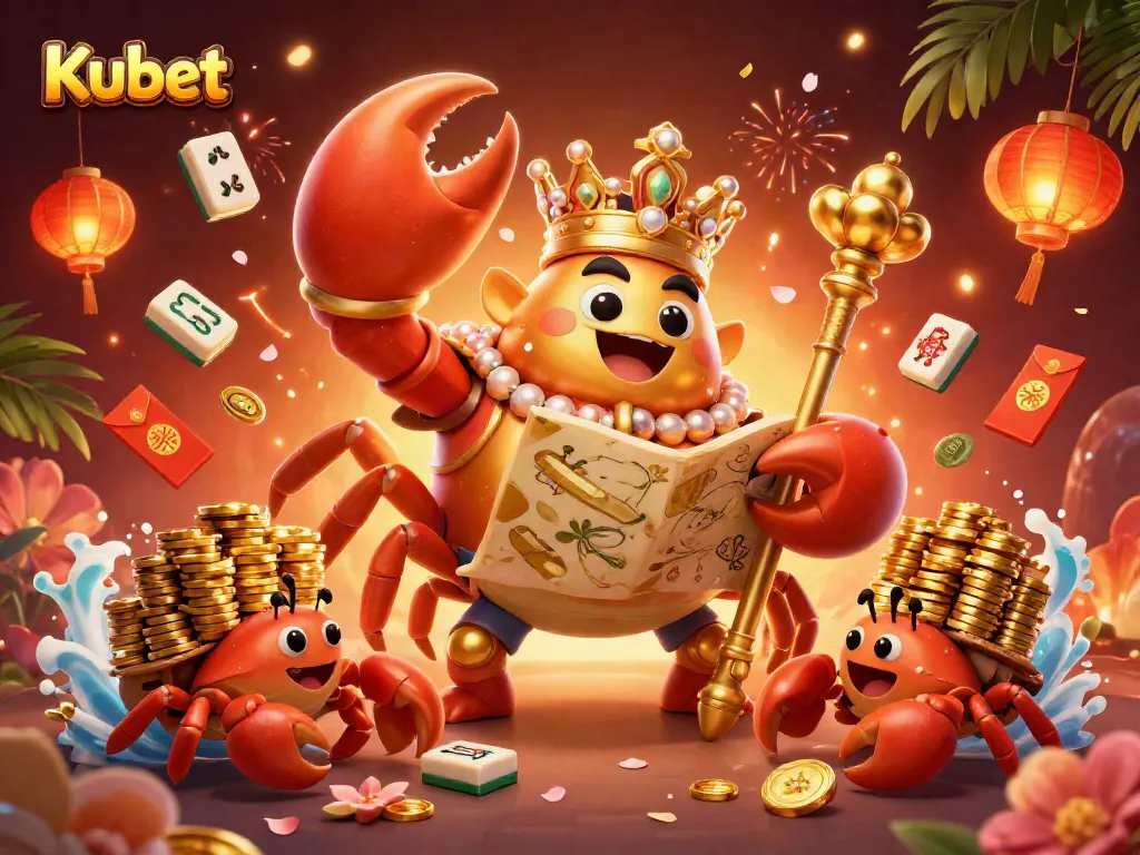 Kubet offers thrilling casino excitement with a golden crab emperor and vibrant game elements.