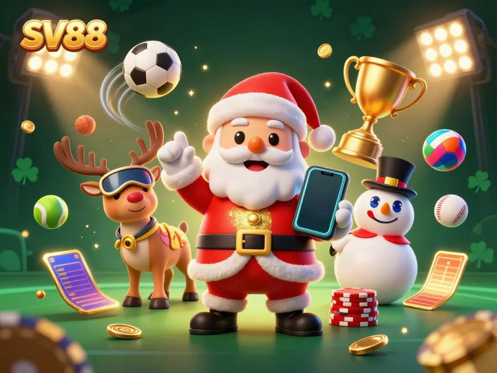 Experience SV88's thrilling sports betting with characters celebrating in a vibrant casino environment.