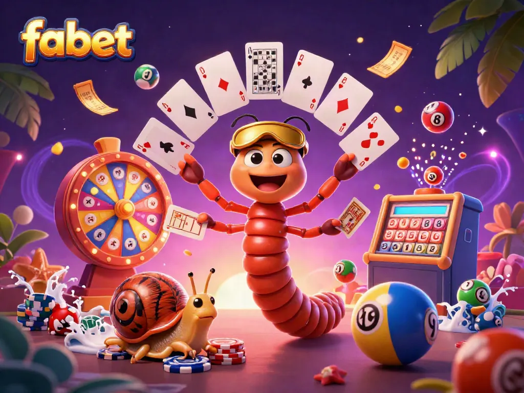 Experience the vibrant excitement of fabet with a dynamic 3D casino scene featuring unique characters and animated elements.